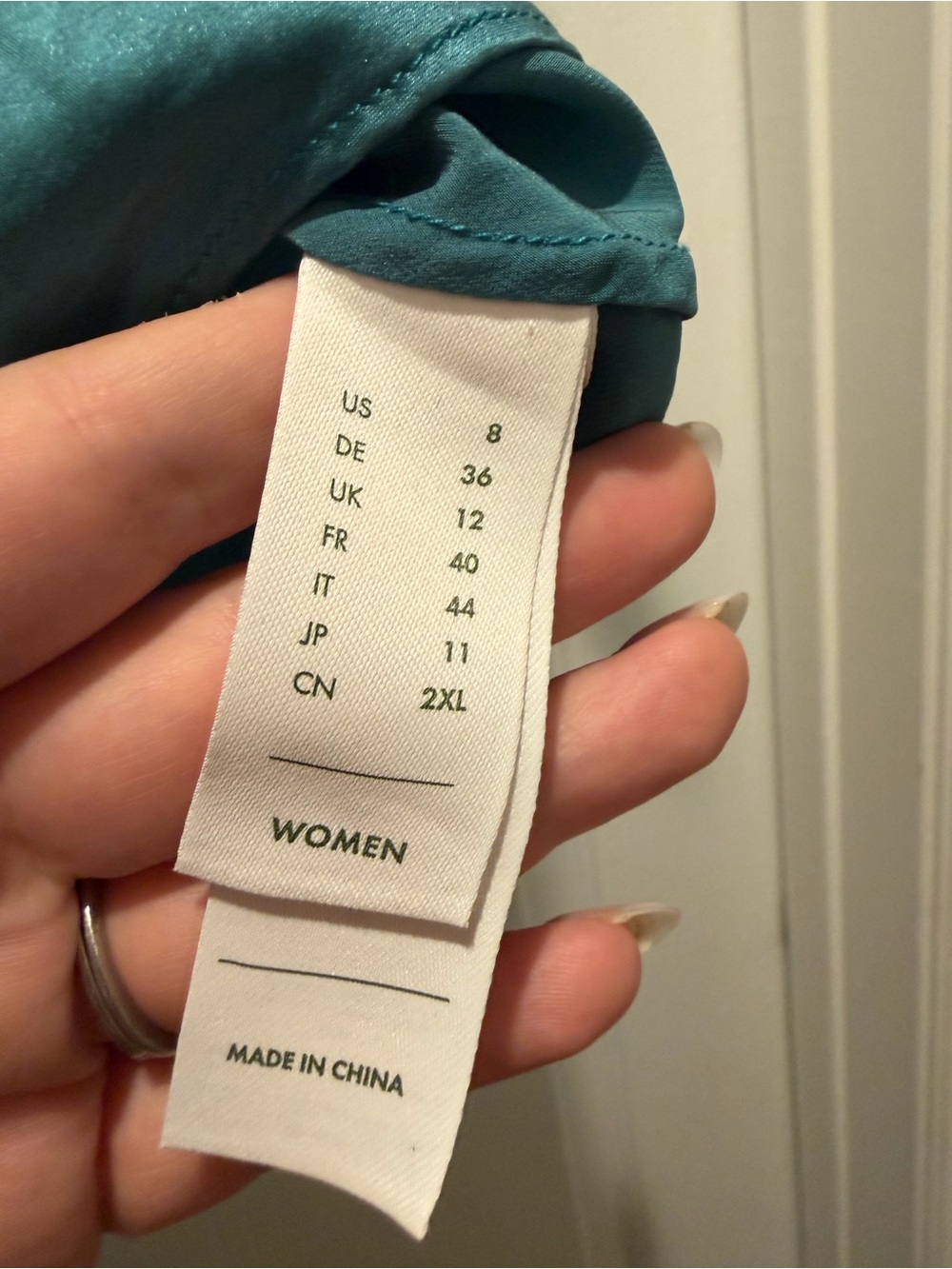 LILYSILK 100% Mulberry Silk Teal Cowl Neck Short Sleeve Blouse US 8 - Picture 5 of 6